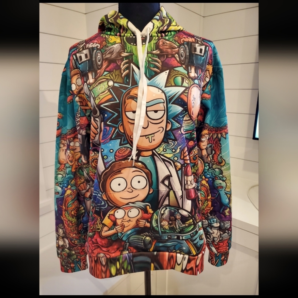 Rick and Morty Graphic Hoodie Sweatshirt - Multicolor